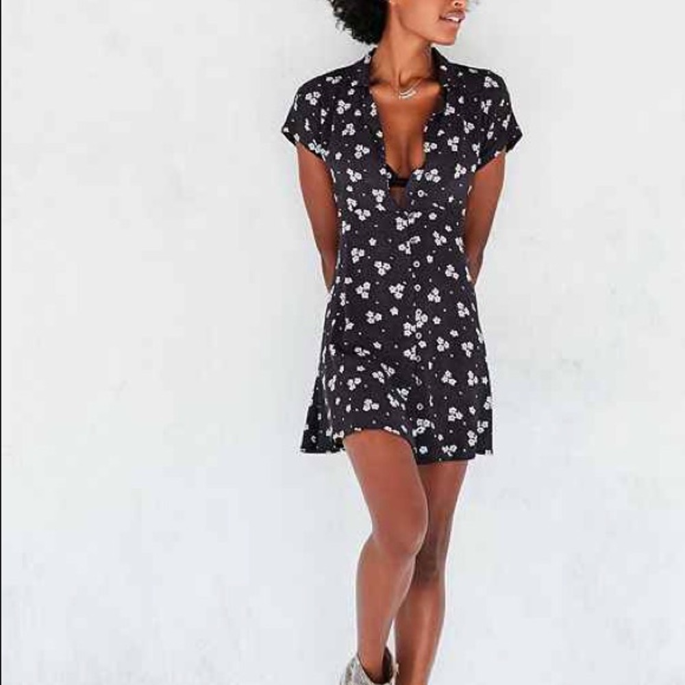Urban outfitters floral navy dress